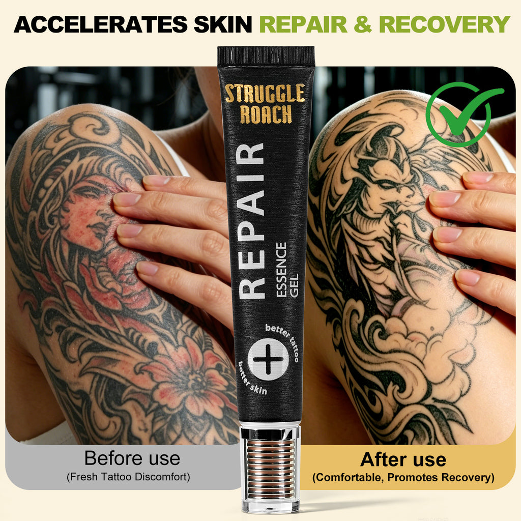 StruggleRoach 20ml Tattoo Aftercare Essence Gel Tube - Non-Sticky Transparent Texture, Hydrating, Fade-Preventing, Healing-Accelerating, Dryness & Itching-Relieving Cleansing Cream for Soothing Tattoo Aftercare Balms & Creams