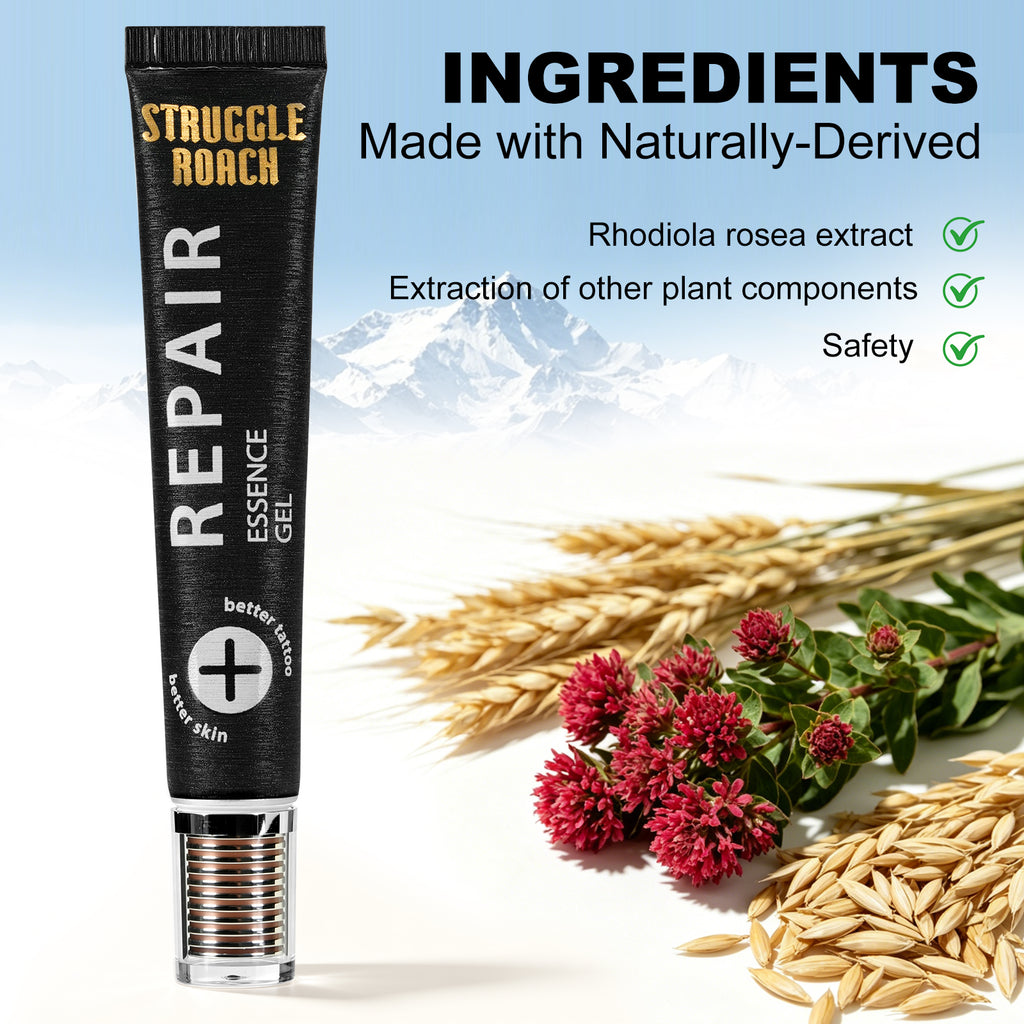 StruggleRoach 20ml Tattoo Aftercare Essence Gel Tube - Non-Sticky Transparent Texture, Hydrating, Fade-Preventing, Healing-Accelerating, Dryness & Itching-Relieving Cleansing Cream for Soothing Tattoo Aftercare Balms & Creams